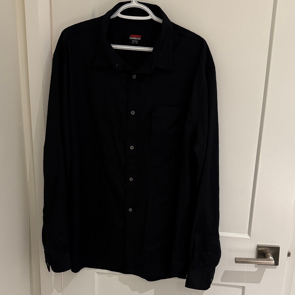 Karbon Men's Classic Black Button-Down Shirt